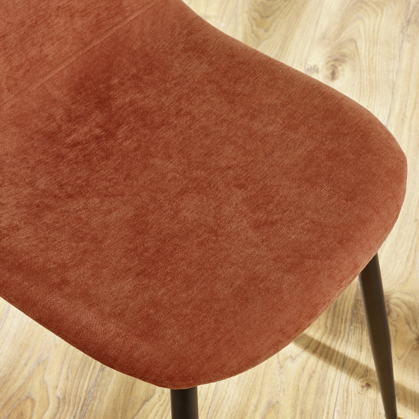 Julian Bowen Lottie Pair of Fabric Dining Chairs -Terracotta