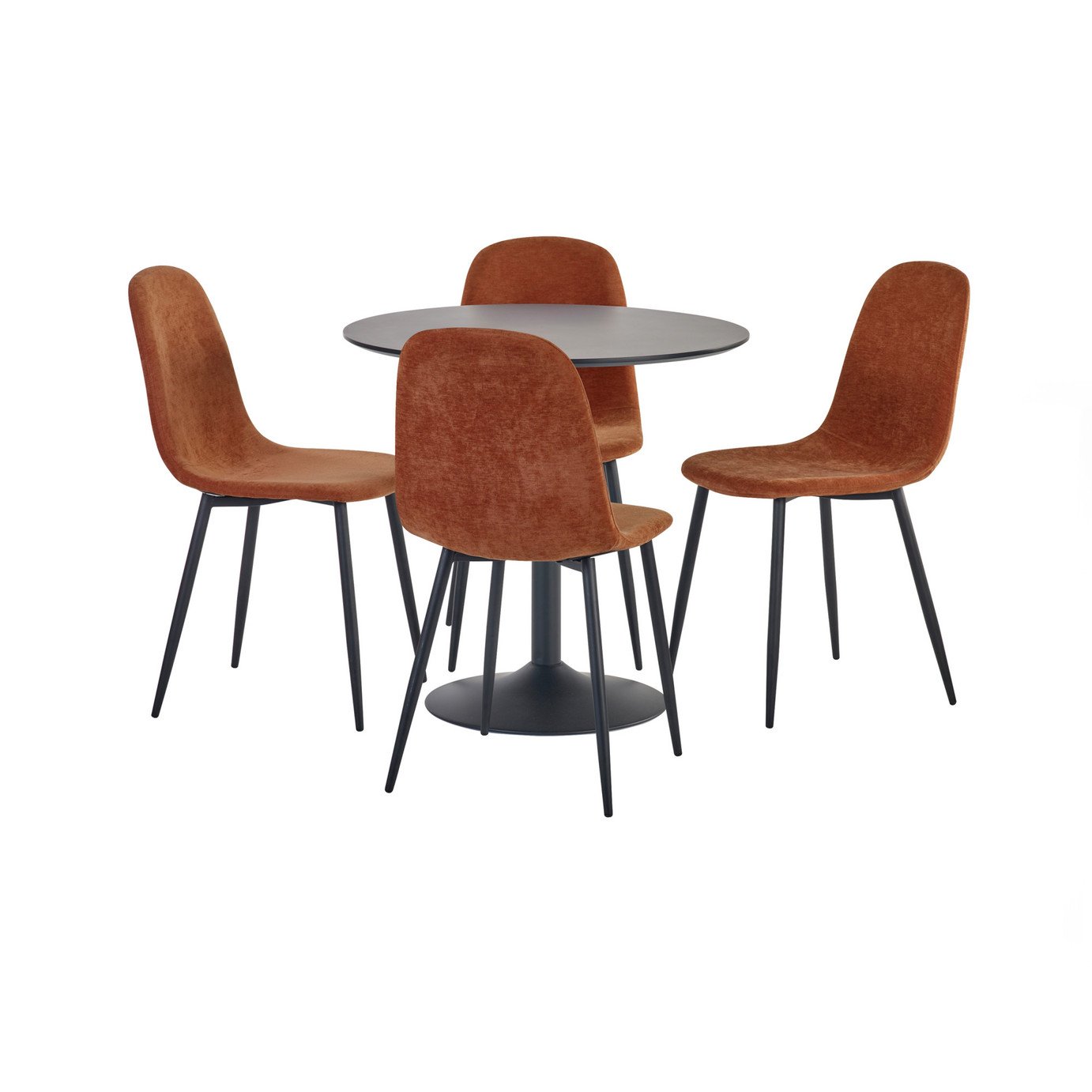 Julian Bowen Lottie Pair of Fabric Dining Chairs -Terracotta