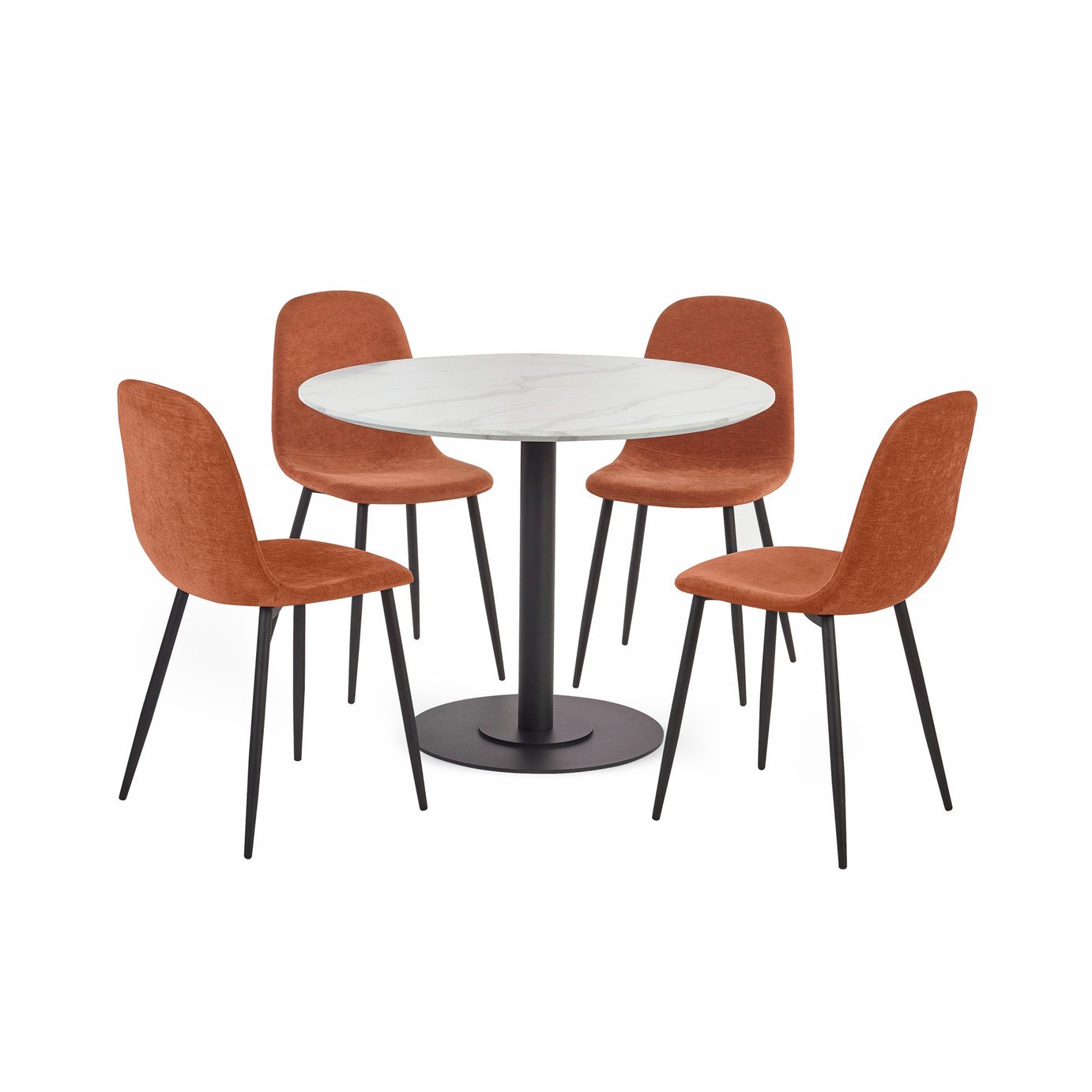 Julian Bowen Lottie Pair of Fabric Dining Chairs -Terracotta