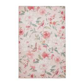 Catherine Lansfield Floral Pink Flatweave Rug - 76x150cm