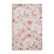 Catherine Lansfield Floral Pink Flatweave Rug - 76x150cm