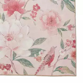 Catherine Lansfield Floral Pink Flatweave Rug - 76x150cm