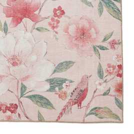 Catherine Lansfield Floral Pink Flatweave Rug - 76x150cm