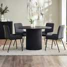 Julian Bowen Louis Round 4 Seater Dining Table - Black