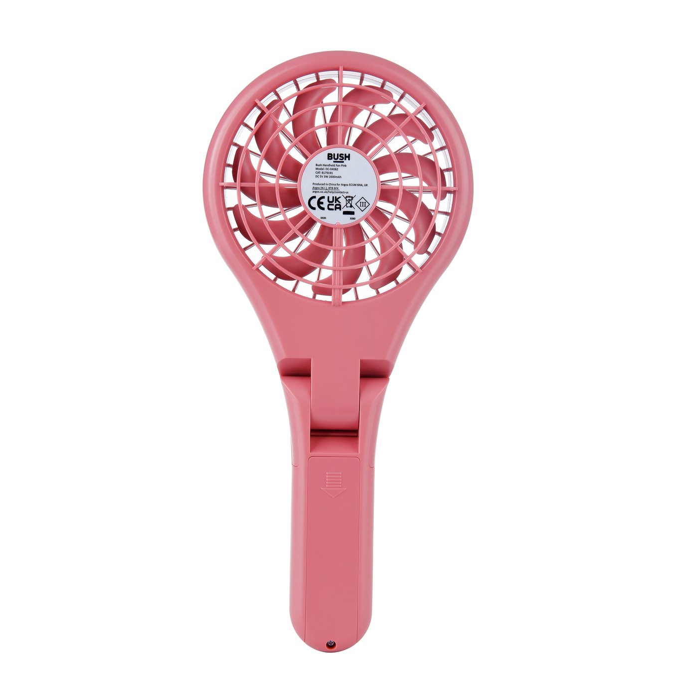 Bush Handheld & Foldable Pink Desk Fan - 4 Inch