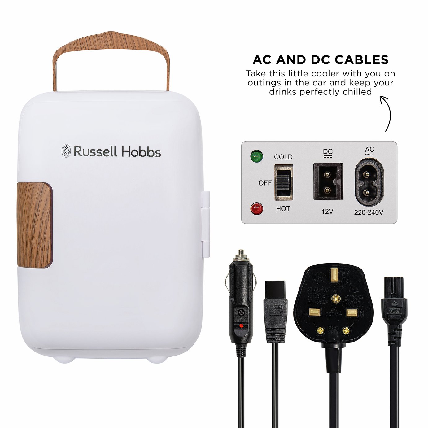 Russell Hobbs Scandi RH4CLR1001SCW 4L Mini Cooler - White
