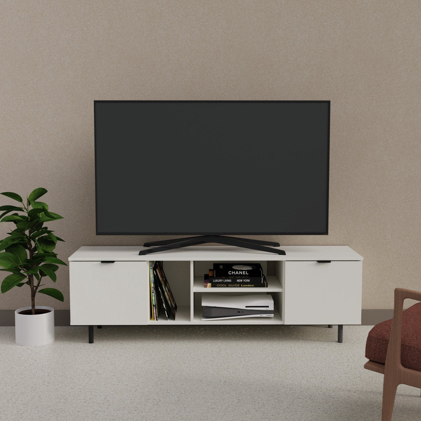 Argos Home Taite 2 Doors TV Unit - White