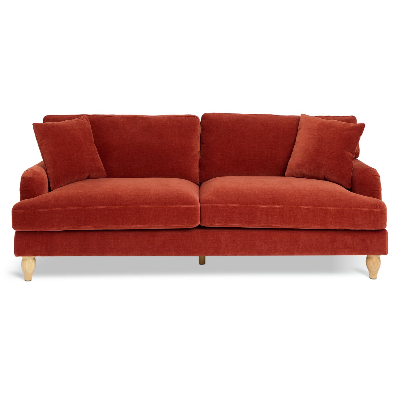 Argos Home Cynthia Fabric 3 Seater Sofa - Rust