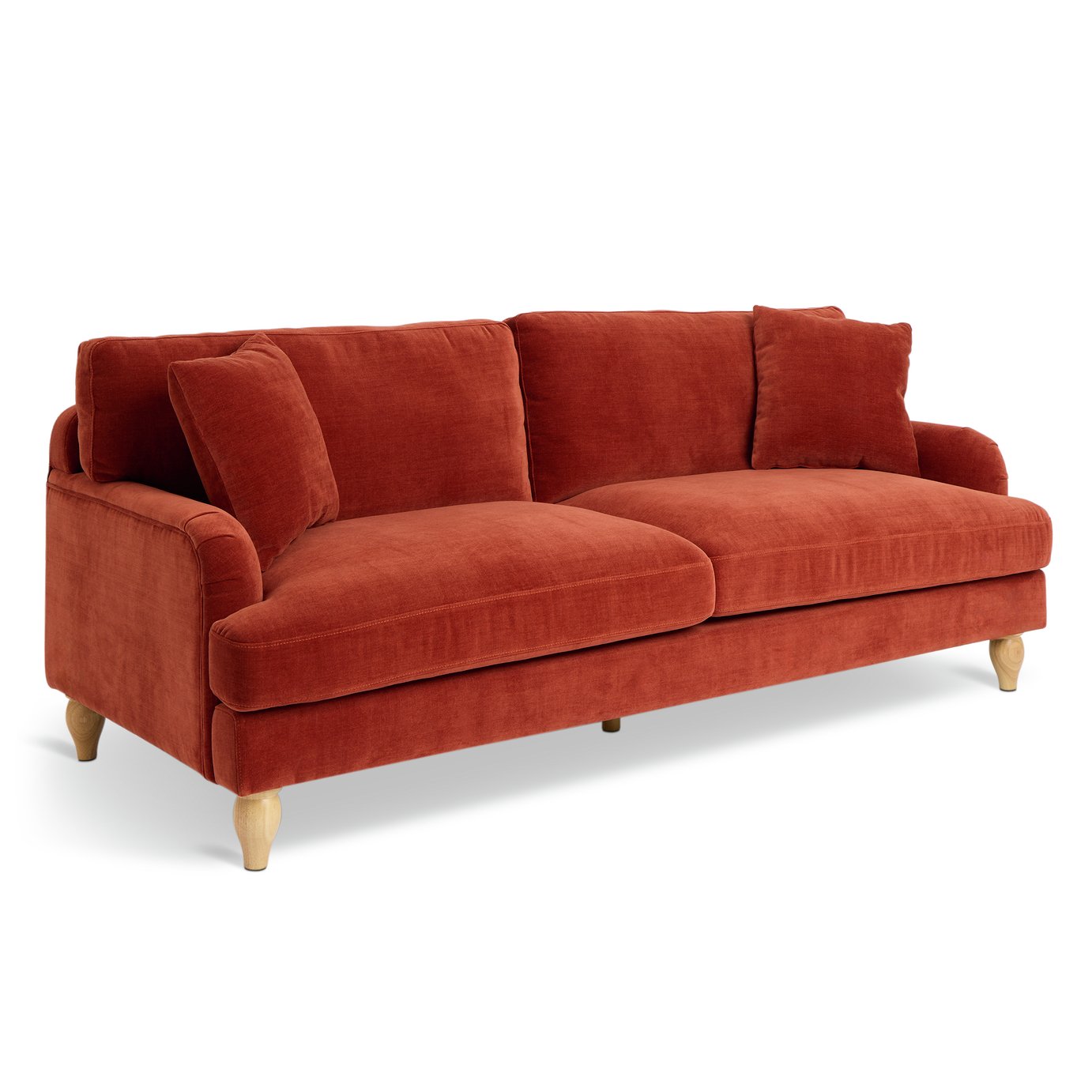 Argos Home Cynthia Fabric 3 Seater Sofa - Rust