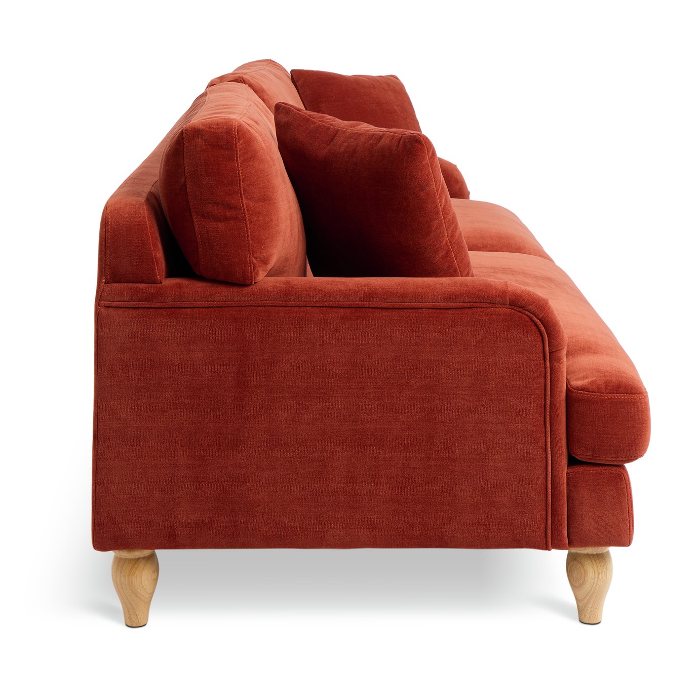 Argos Home Cynthia Fabric 3 Seater Sofa - Rust