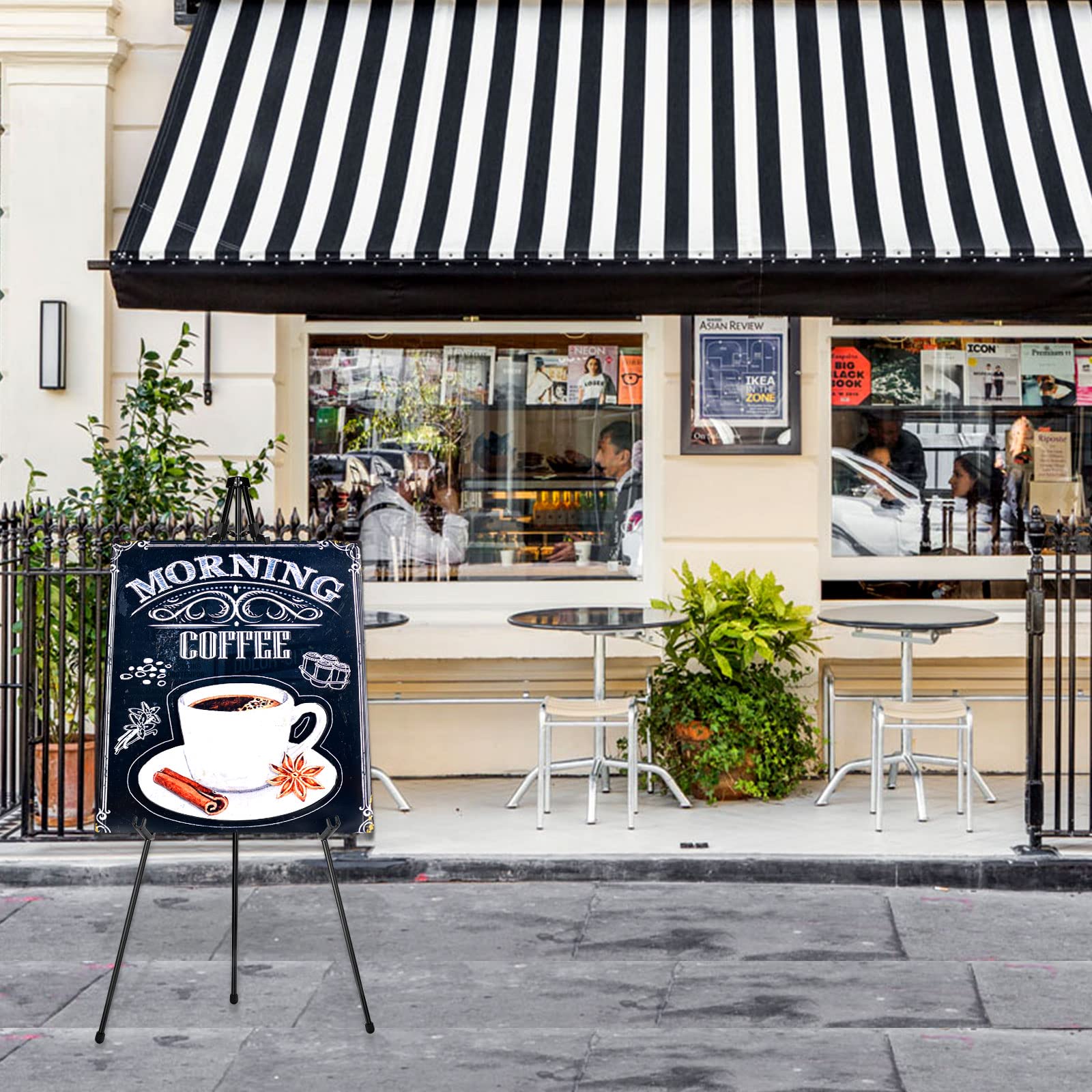 Adjustable  Display Easel Stand  160cm Tall  Portable Collapsible Tripod with Plastic Holder - Interactive Group