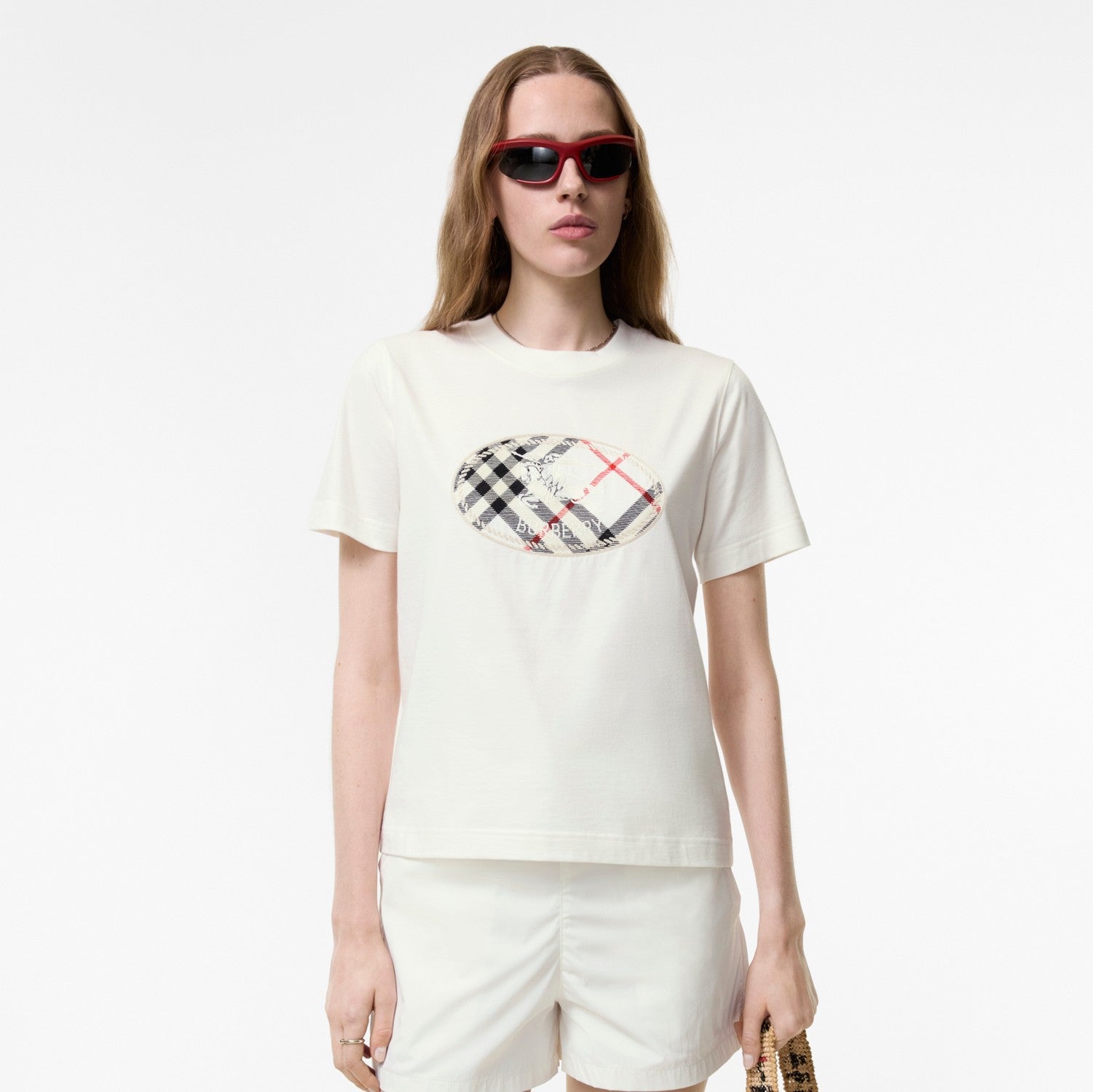 Check Knight Stamp Cotton T-shirt