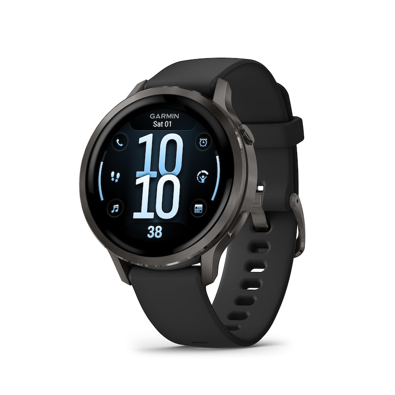 Garmin Venu 4 Multi-Colour Dial 41mm Slate Bezel Black Silicone Strap Watch