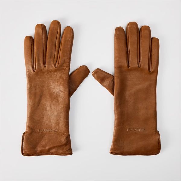 Women's GG Cuff Leather Gloves