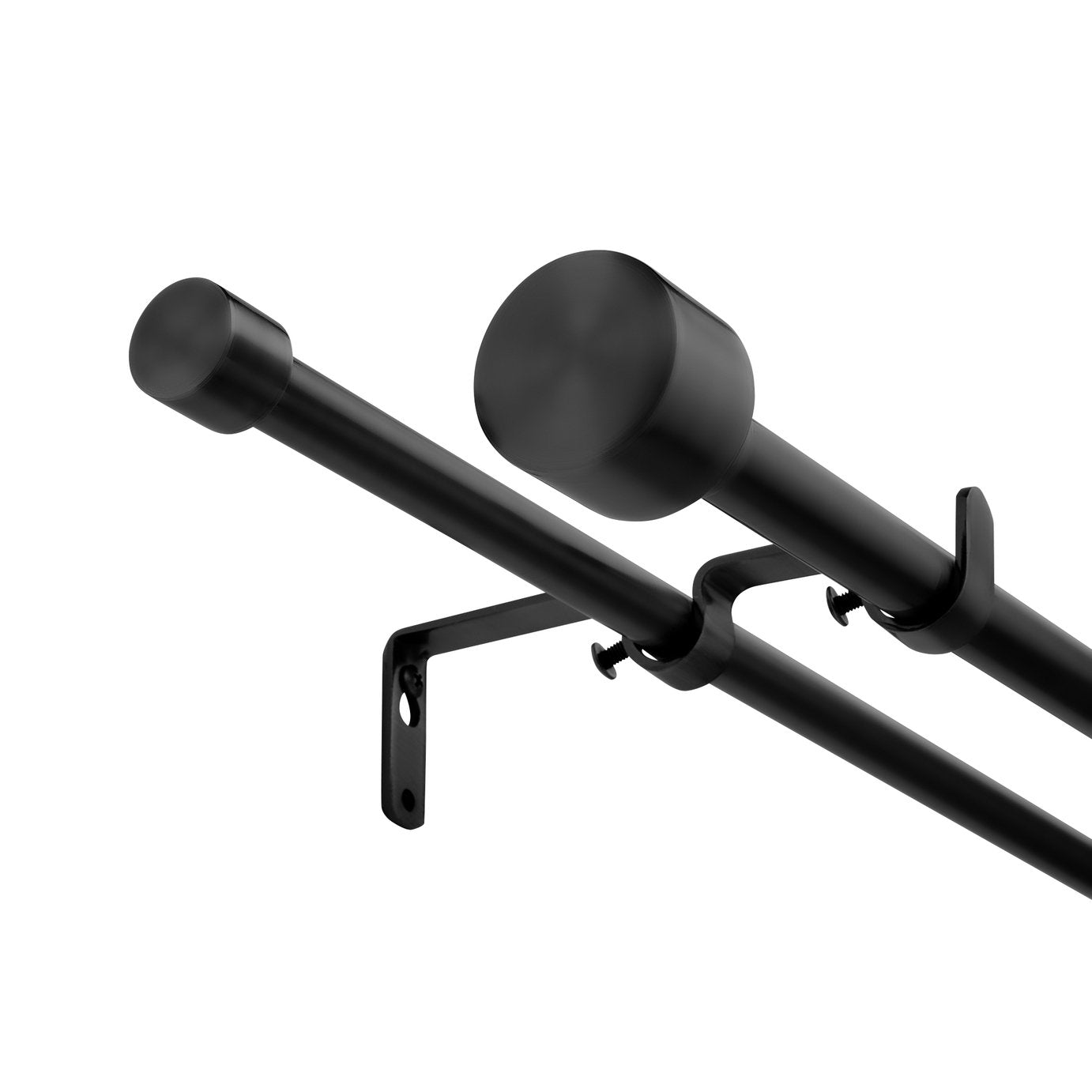 Argos Home Extendable Metal Stud Black Double Curtain Pole - 120 - 210cm