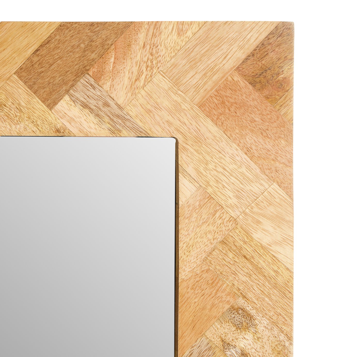 Habitat Wooden Herringbone Square Wall Mirror - 60x60cm