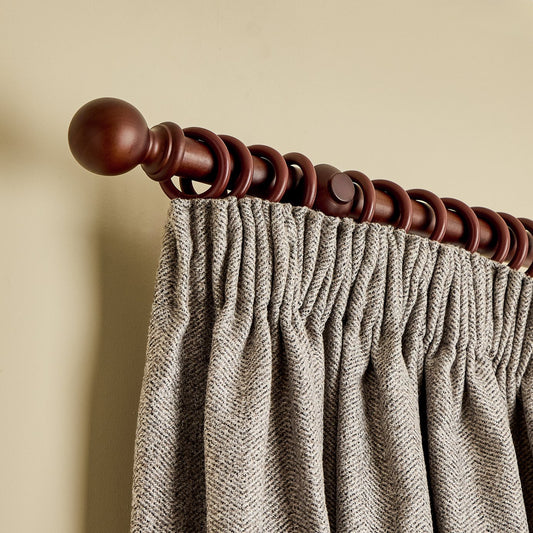 Argos Home Wooden Ball Walnut Stain Curtain Pole - 180cm
