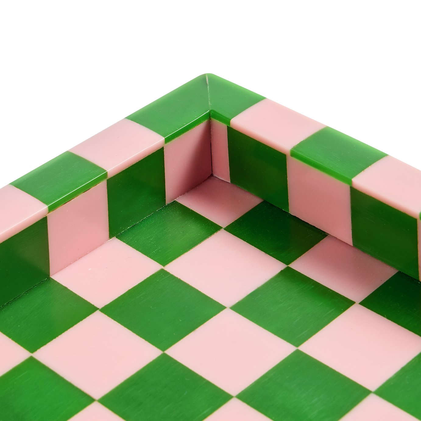 Habitat Checkered Resin Pink & Green Coffee Table Tray