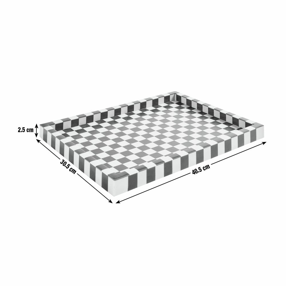 Habitat Checkered Resin Pink & Green Coffee Table Tray