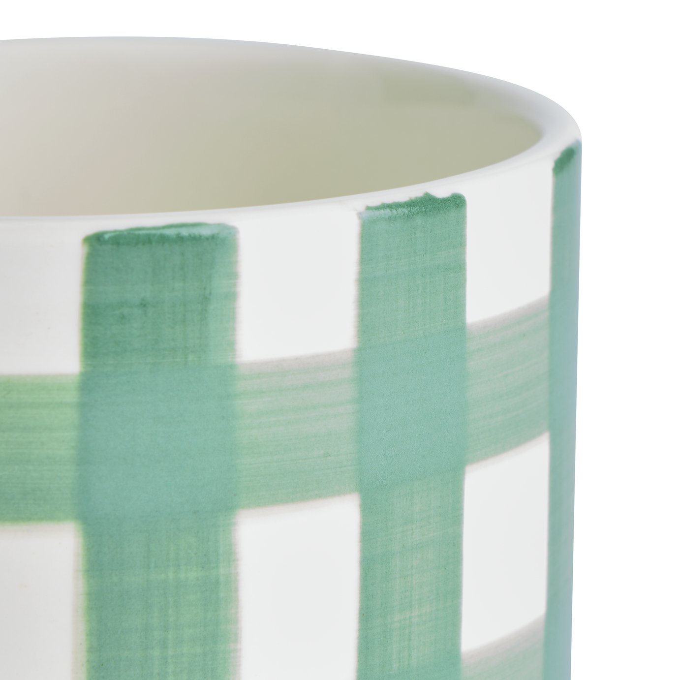 Argos Home Green Gingham Ceramic Planter