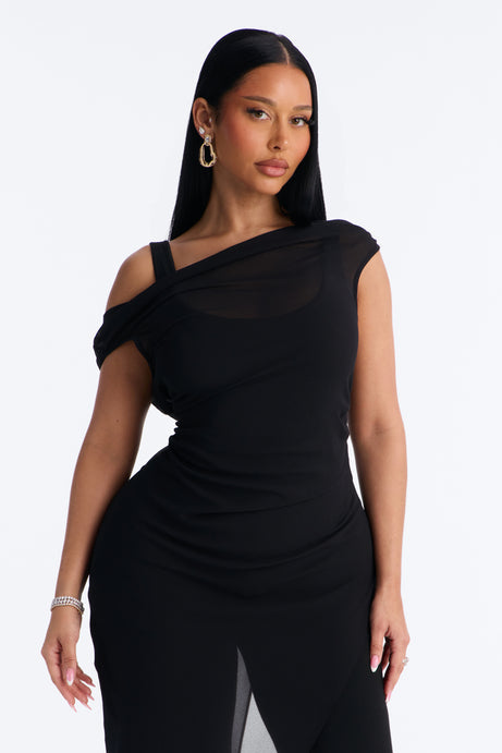 Brena 2 Piece Sheer Draped Jumpsuit