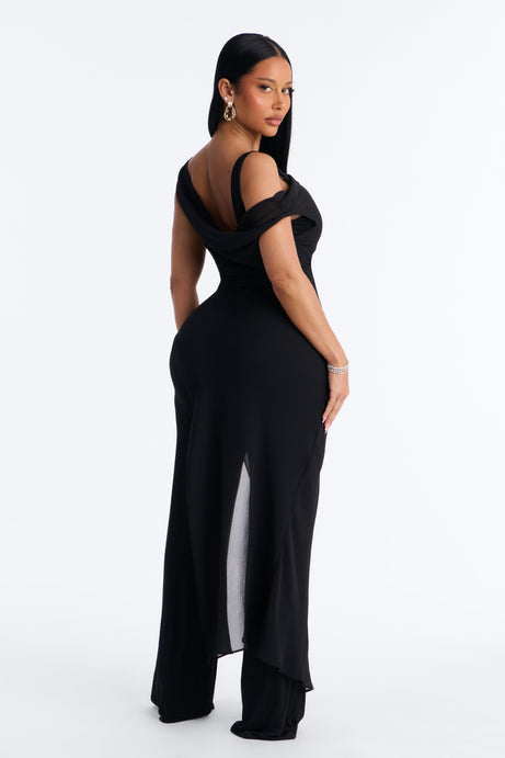 Brena 2 Piece Sheer Draped Jumpsuit