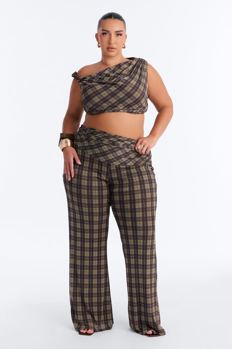 Sadie Mesh Plaid Pant Set