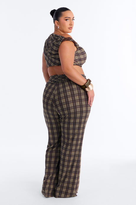 Sadie Mesh Plaid Pant Set