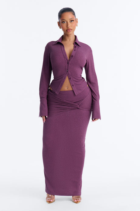 Maya Textured knit Maxi Skirt Set