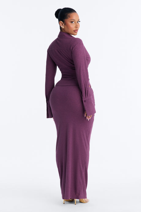 Maya Textured knit Maxi Skirt Set
