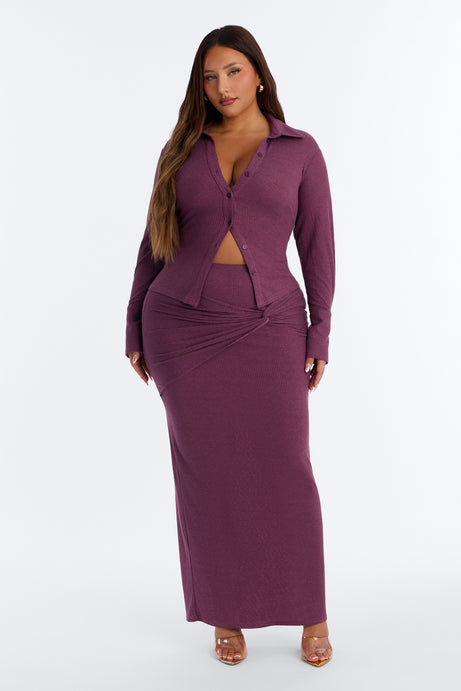 Maya Textured knit Maxi Skirt Set