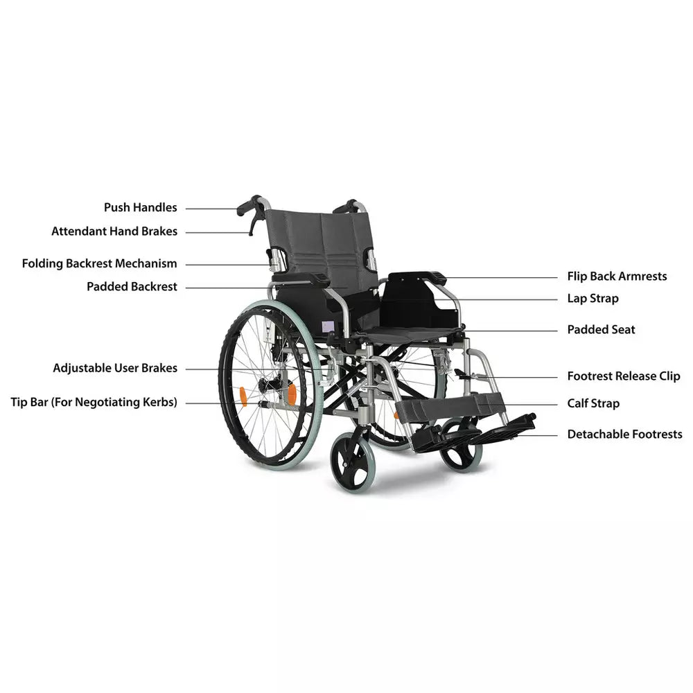 Aidapt Lightweight Self - Propelled Aluminium Wheelchair