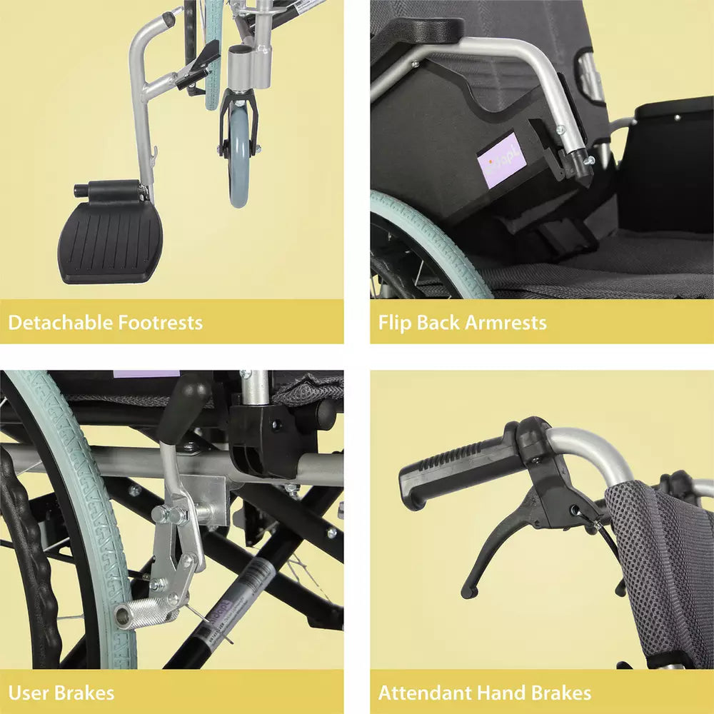 Aidapt Lightweight Self - Propelled Aluminium Wheelchair