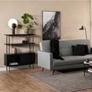 Furniture To Go Angus 2 Sliding Doors Bookcase - Black