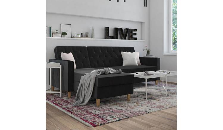 Dorel Liberty Velvet Sofa Bed - Black