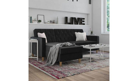 Dorel Liberty Velvet Sofa Bed - Black