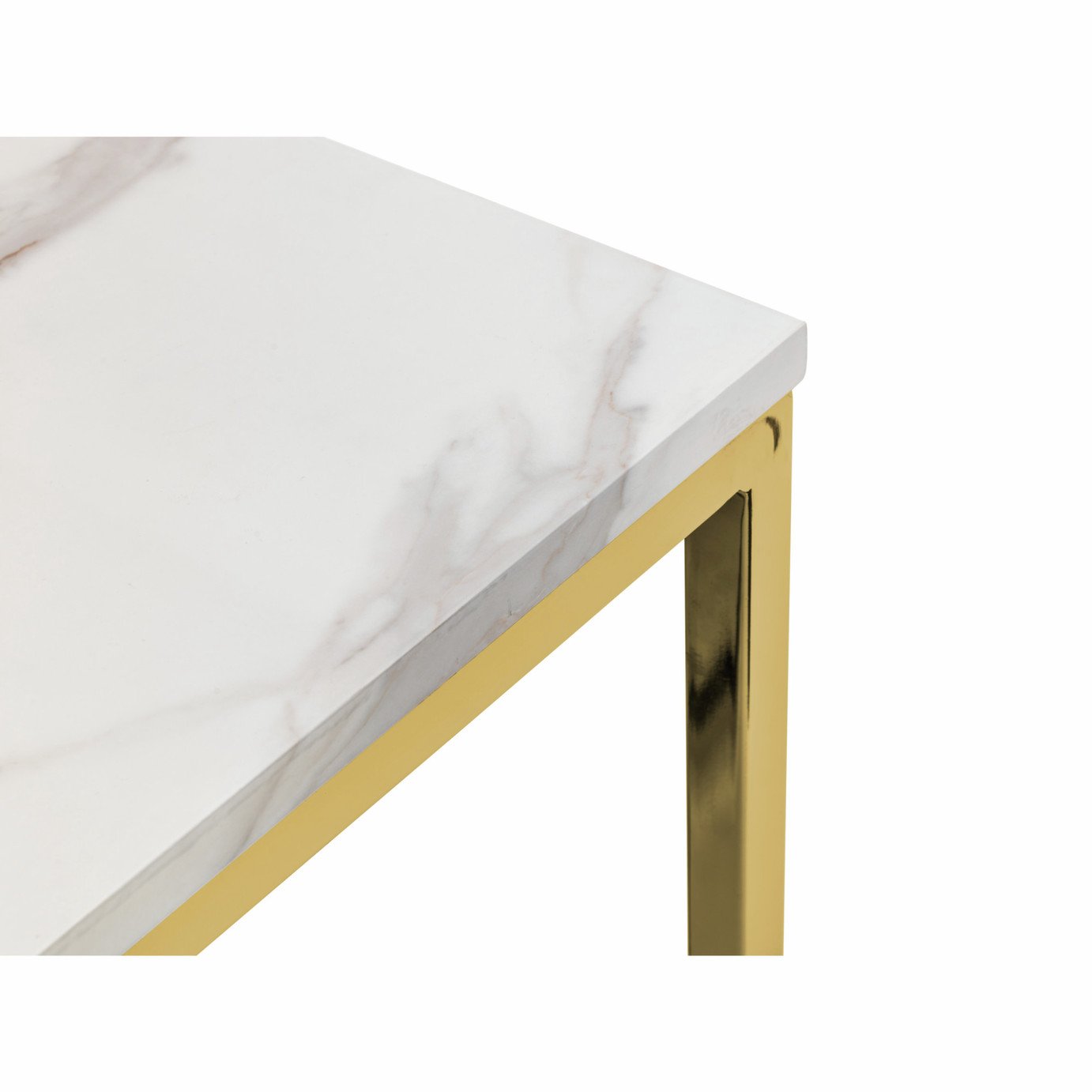 Julian Bowen Scala Marble Effect 4 Seater Dining Table-White