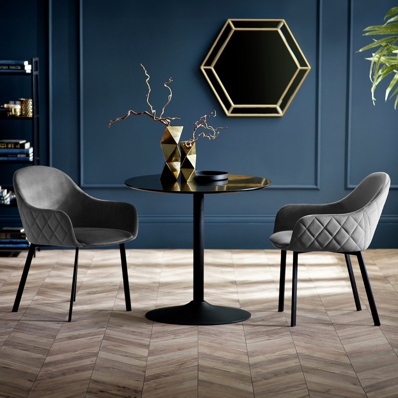 Julian Bowen Nero 2 Seater 80cm Round Dining Table - Black