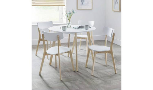 Julian Bowen Casa Pair of Dining Chairs - White & Oak