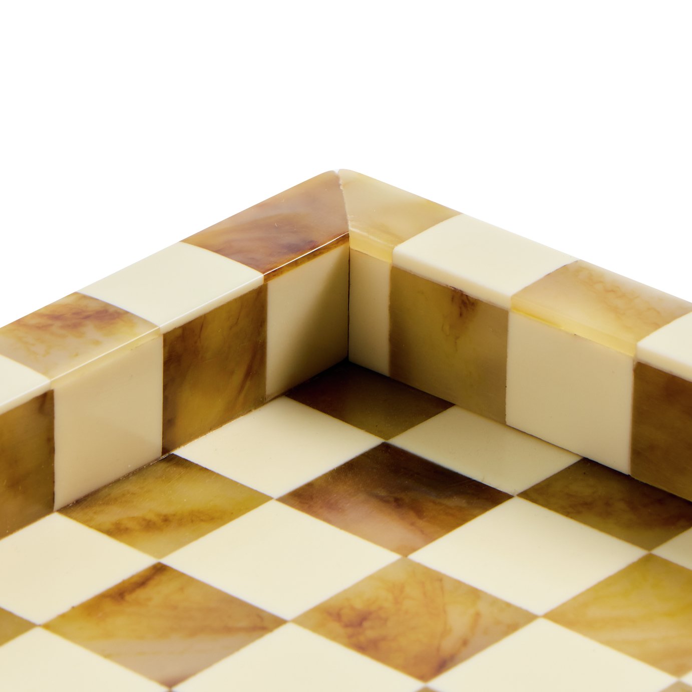 Habitat Checkered Resin Brown & White Coffee Table Tray