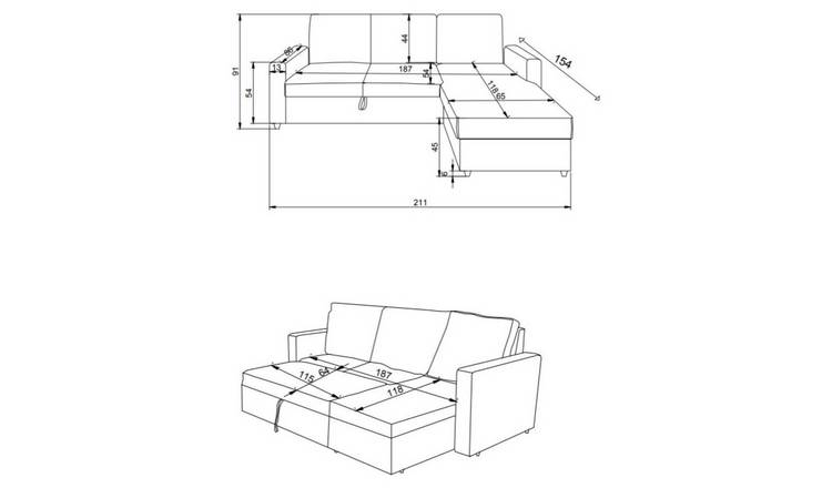 Kyoto Noah Corner Sofabed with Storage - Natural