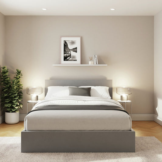 GFW End Lift Small Double Ottoman Bed With Mattress - Grey