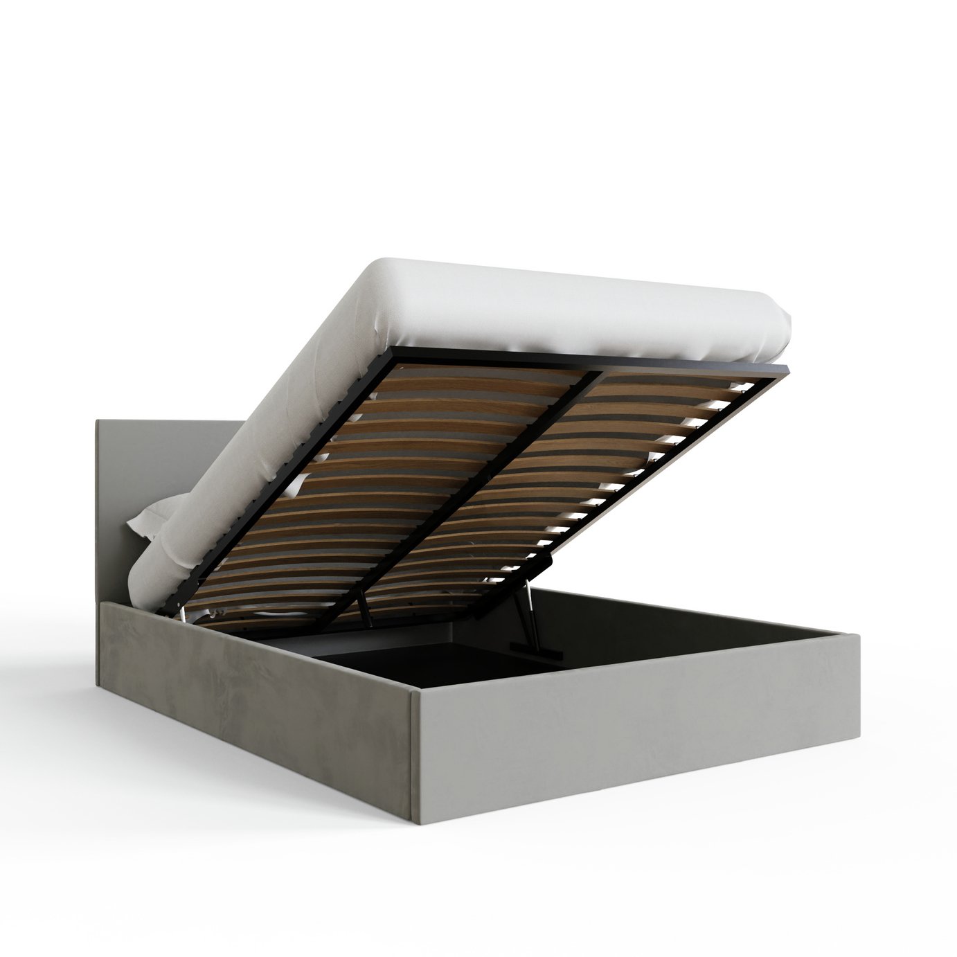 GFW End Lift Small Double Ottoman Bed With Mattress - Grey