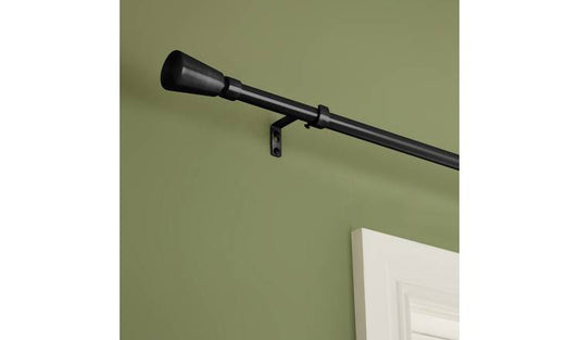 Argos Home Extendable Metal Trumpet Matte Black Curtain Pole - 165 - 300cm
