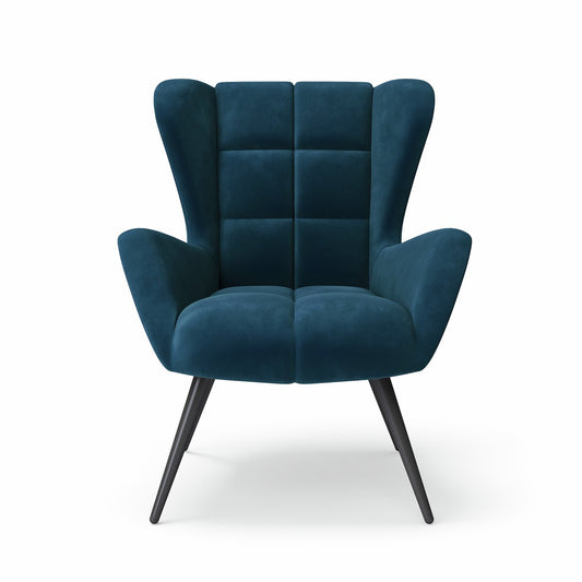 Dorel Dalton Velvet Accent Chair - Blue