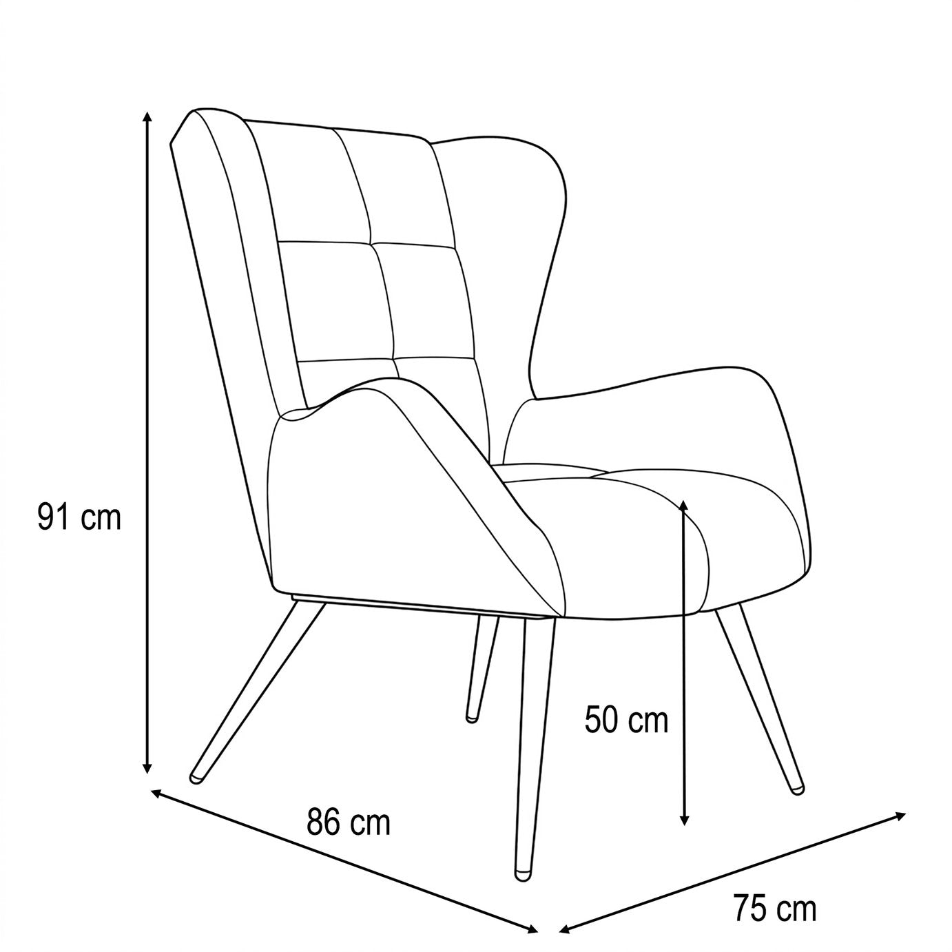Dorel Dalton Velvet Accent Chair - Blue