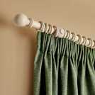 Argos Home Wooden Ball Washed White Curtain Pole with Rings - 120cm
