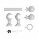 Argos Home Wooden Ball Washed White Curtain Pole with Rings - 120cm