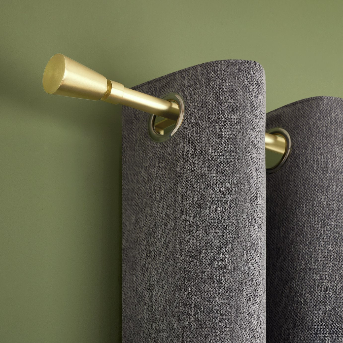 Argos Home Extendable Metal Trumpet Gold Curtain Pole - 120 - 210cm