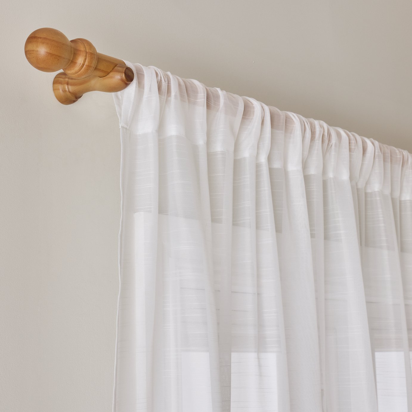 Argos Home Slot Top Sheer Voile Curtain - White - 140x137cm